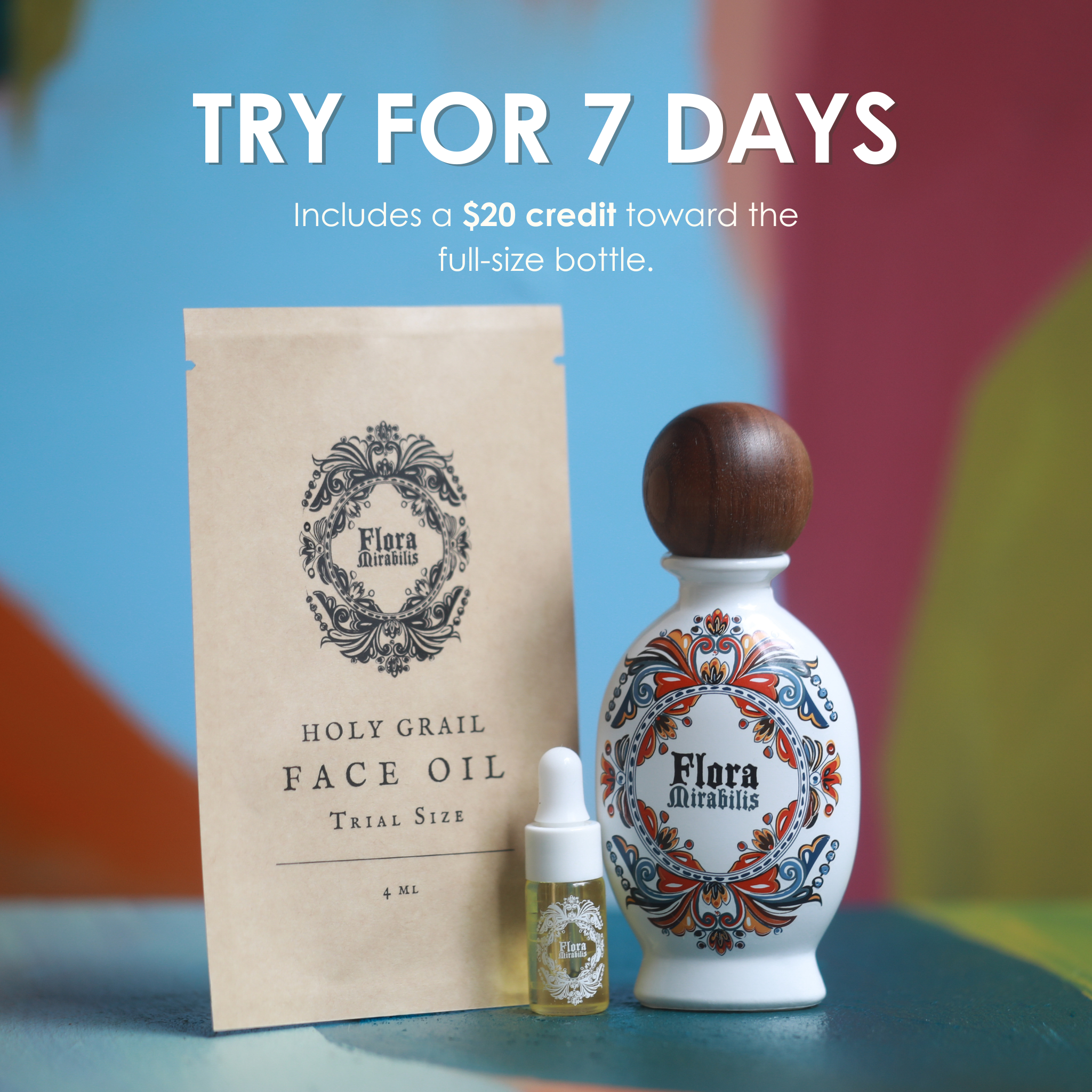 Try Holy Grail Face Oil for 7 days and receive a $20 store credit.